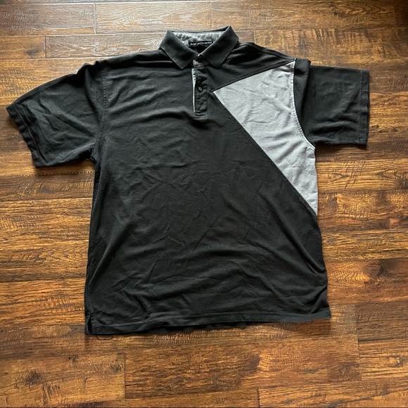Port Authority Colorblock Polo Shirt Black & Grey XL - Picture 2 of 5